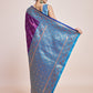 Monjolika Fashion Exquisite Designs With This Purple Banarasi Satin Silk Saree | Swadesiicart
