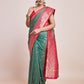 Monjolika Fashion Exquisite Designs With This Green Banarasi Satin Silk Saree | Swadesiicart