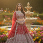 Anaita Red Net Lehenga Choli With Embroidery & Dori Sequence Work
