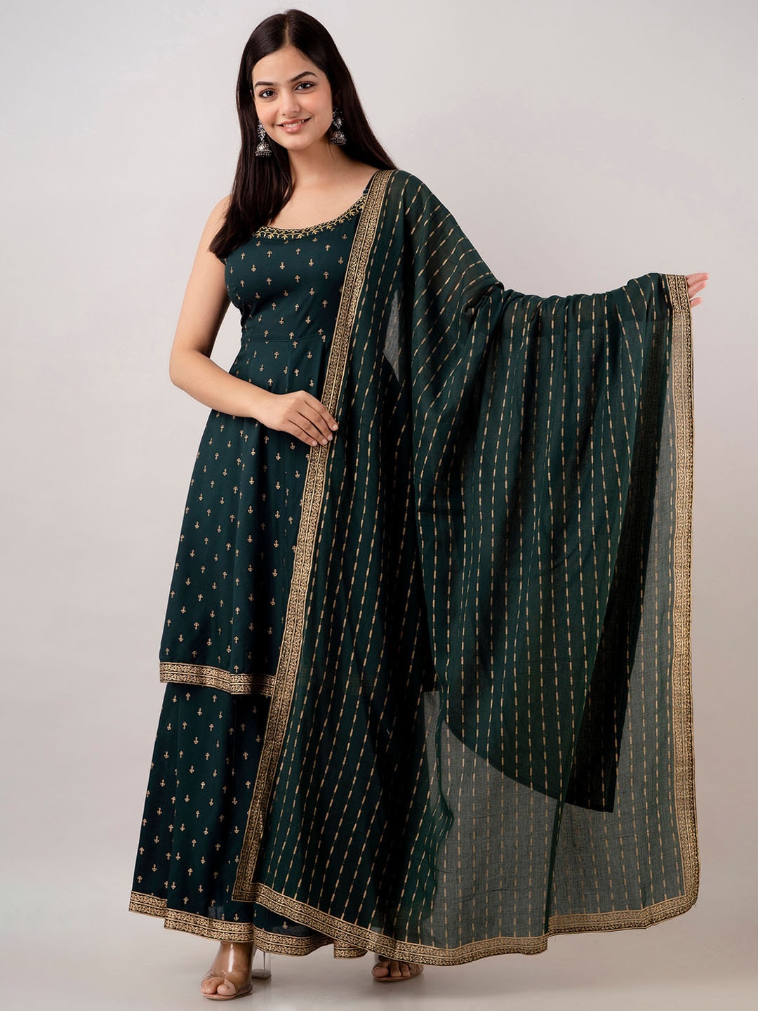 Kalini Women Floral Embroidered Kurta With Sharara & Dupatta | Swadesiicart