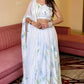 Lorenvalley Fashion White Georgette with Hand-painted Floral Design Lehenga Choli with Dupatta - Swadesiicart