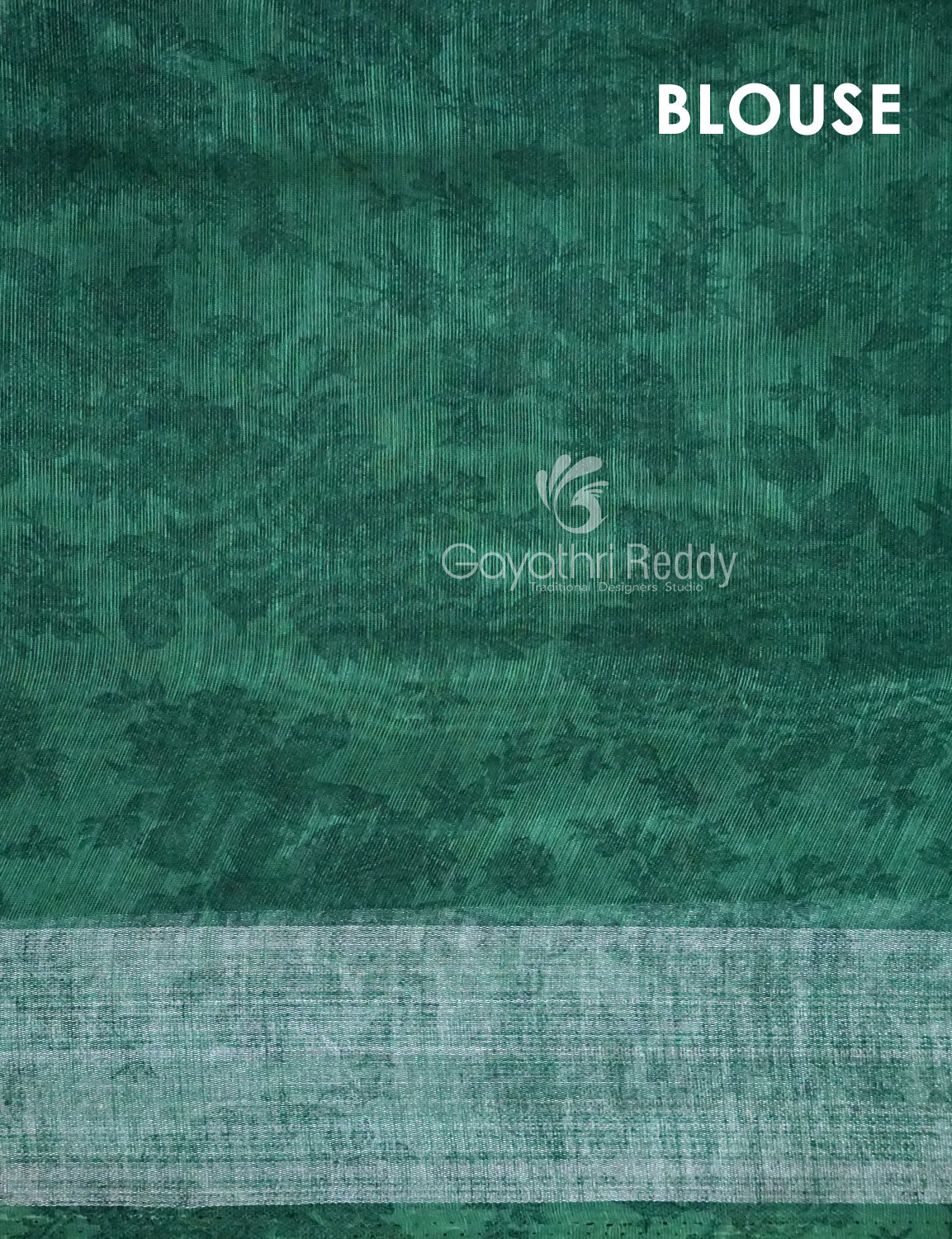 Shades of Apple Green with Floral Design Semi Chanderi Saree By Gayathri Reddy Designer Studio | Swadesiicart