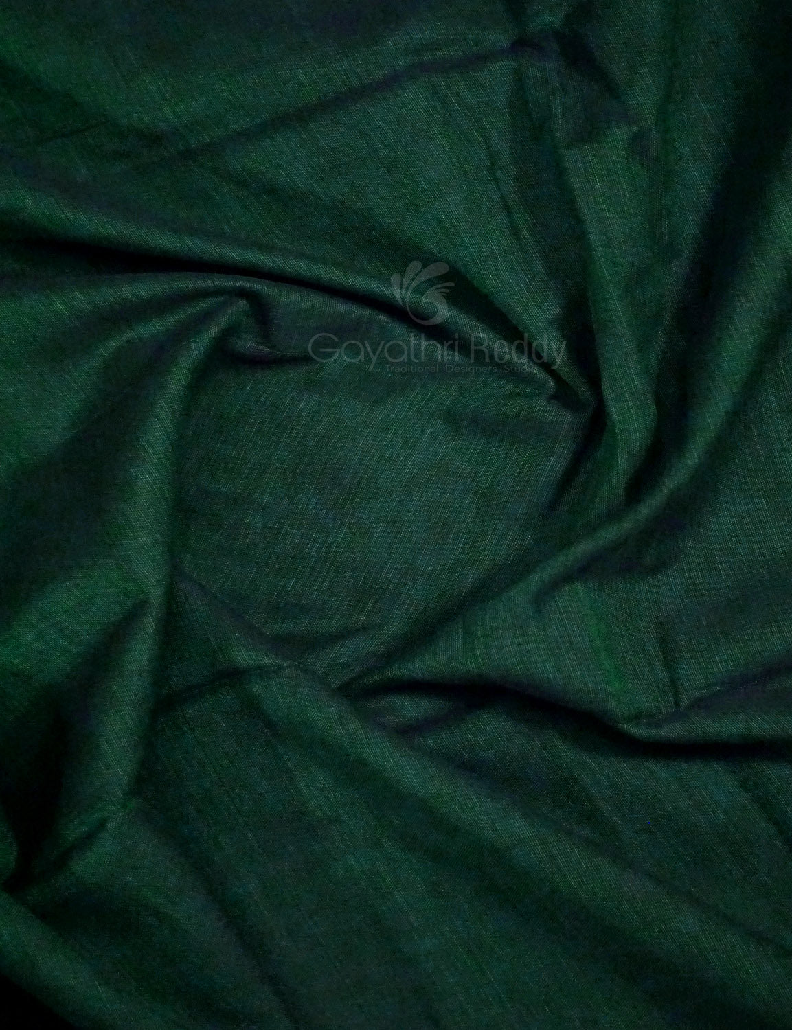 Kalanetha Bottle Green Pure Narayanpet Cotton Saree By Gayathri Reddy Designer Studio | Swadesiicart