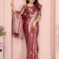 Aastha Fashion Dusty Rose Soft Organza Silk Weaving Saree
