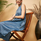 InWeave Women's Blue Lurex Short Pallazo Kurta Set - Swadesiicart