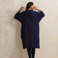 trueBrowns Blue Kashmiri Floral Embroidered Woollen Phiran Kurta | Swadesiicart