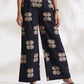 trueBrowns Black Cotton Print Top & Flared Pants Co-ord Set - Swadesiicart