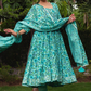 Pomcha Jaipur Morni Hand Block Cotton Anarkali Set | Swadesiicart