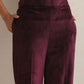 trueBrowns Purple Velvet Geometric Embroidered Kurta Pant Dupatta Set | Swadesiicart