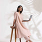 trueBrowns Light Pink Slub Kurta Set | Swadesiicart