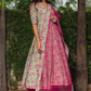 Pomcha Jaipur Jaipuri Hand Block Cotton Anarkali Set | Swadesiicart