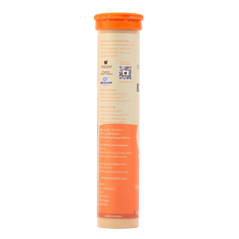 Upakarma Ayurveda Pure Sj Effervescent Tablets - Orange - Swadesiicart