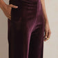 trueBrowns Purple Velvet Embroidered Kurta Pant Dupatta Set | Swadesiicart