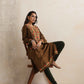 trueBrowns Brown Kashmiri Embroidered Woollen Phiran Kurta | Swadesiicart