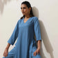 trueBrowns Blue Viscose Kurta Pant Set | Swadesiicart