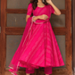 Pomcha Jaipur Bhandhej Pink Cotton Anarkali Set | Swadesiicart
