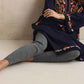 trueBrowns Blue Kashmiri Embroidered Woollen Phiran Kurta | Swadesiicart