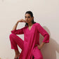 trueBrowns Pink Viscose Kurta Pant Set | Swadesiicart