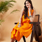 InWeave Women's Tangy Orange Short Kurta Palazzo Set - Swadesiicart