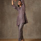 trueBrowns Grey Pink Floral Printed Silk Co-Ord Set - Swadesiicart