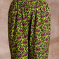 trueBrowns Lime Green Overall Pink Floral Block Print Cotton Flared Kurta Pant Set | Swadesiicart