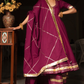 Pomcha Jaipur Burgundy Pure Cotton Anarkali Set | Swadesiicart