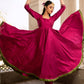 Pomcha Jaipur Magenta Lilly Anarkali Set | Swadesiicart