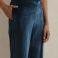 trueBrowns Blue Velvet Embroidered Kurta Pant Dupatta Set | Swadesiicart