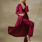 trueBrowns Purple Textured Silk Overlay Jacket Blouse Pant Set | Relove | Swadesiicart