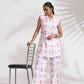 trueBrowns White Cotton Print Tie-up Top & Pants Co-ord Set - Swadesiicart