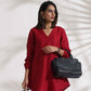 trueBrowns Maroon Slub Co-ord Set - Swadesiicart