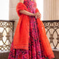 Pomcha Jaipur Tara Orange Printed Anarkali Set | Swadesiicart