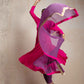 trueBrowns Pink Crinkle Anarkali Kurta Pant Dupatta Set | Swadesiicart