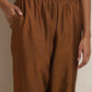 trueBrowns Brown Silk Co-ord Set - Swadesiicart