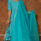 Pomcha Jaipur Bandhej Blue Cotton Anarkali Set | Swadesiicart