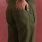 trueBrowns Men's Olive green Cotton Mandarin Collar Kurta Co-ord set - Swadesiicart