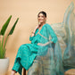 InWeave Women's Aqua S Print Alia Cut Gota Work Kurta Set W Aqua Le Du - Swadesiicart