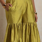 trueBrowns Green Silk Sharara Dupatta Set | Swadesiicart