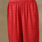 trueBrowns Red Bandhani Printed Silk Panel Kaftan Kurta Pant Set | Swadesiicart