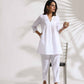 trueBrowns White Slub Co-ord Set - Swadesiicart
