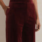 trueBrowns Maroon Velvet Embroidered Kurta Pant Dupatta Set | Swadesiicart