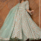 Pomcha Jaipur Lilly Of Valley Hand Block Anarkali Set | Swadesiicart