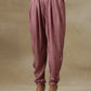 trueBrowns Dark Mauve Bandhani Printed Silk Loose Kurta Dhoti Pant Set | Swadesiicart