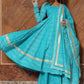 Pomcha Jaipur Neelkari Blue Cotton Anarkali Set | Swadesiicart