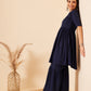 InWeave Women's Royal Blue Chikankari Kurta Set With Sharara - Swadesiicart