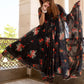 Pomcha Jaipur Red And Black Organza Anarkali Set | Swadesiicart
