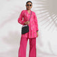 trueBrowns Pink Cotton Print Flared Top Co-ord Set - Swadesiicart