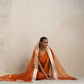 trueBrowns Orange Silk Sharara Dupatta Set | Swadesiicart