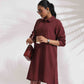 trueBrowns Brown Cotton Solid Kurta Co-ord Set - Swadesiicart