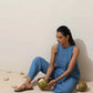 trueBrowns Blue Viscose Solid Co-ord Set - Swadesiicart